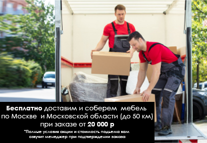 Бесплатная доставка и сборка при покупке от 20 000 рублей